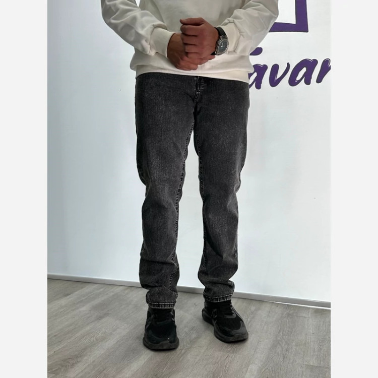 شلوار جین راسته مردانه ذغالی mrtavan