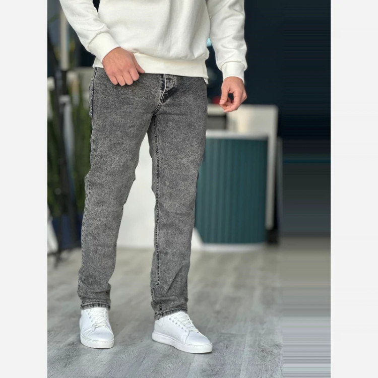 شلوار جین راسته مردانه طوسیmrtavan