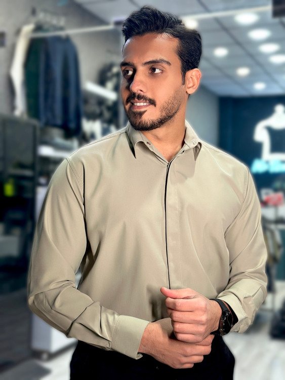 پیراهن مردانه | پارچه دوشین ضدچروک سبز mrtavan