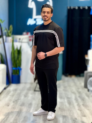 ست تیشرت شلوارمردانه باکسی مشکی Mrtavan
