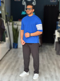 تیشرت باکسی دونخ مردانه ابی رویال Mrtavan