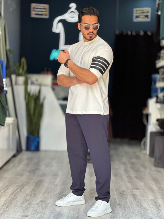تیشرت باکسی دونخ مردانه سفید Mrtavan