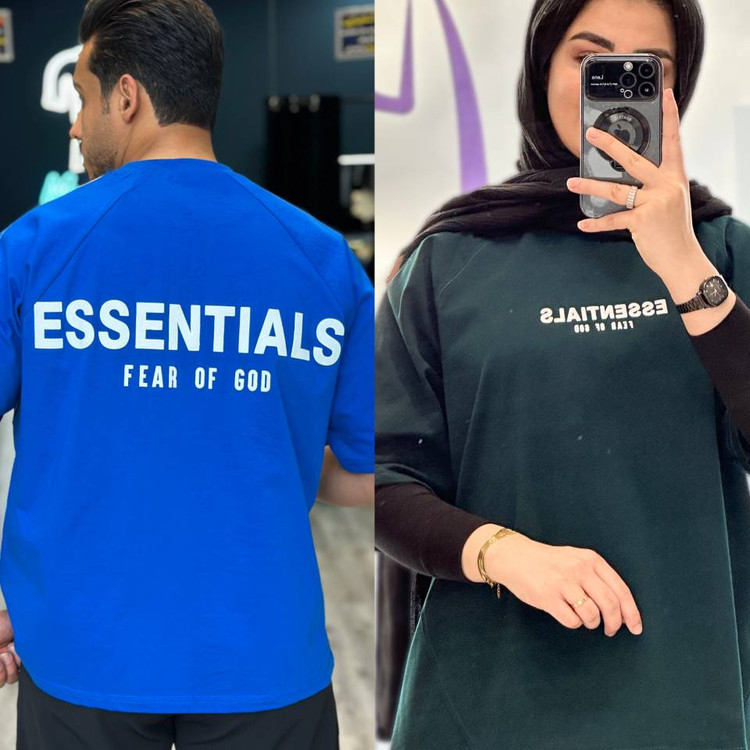 تیشرت کاپلی باکسی ماکان balenciaga رنگ ابی و سبز Mrtavan