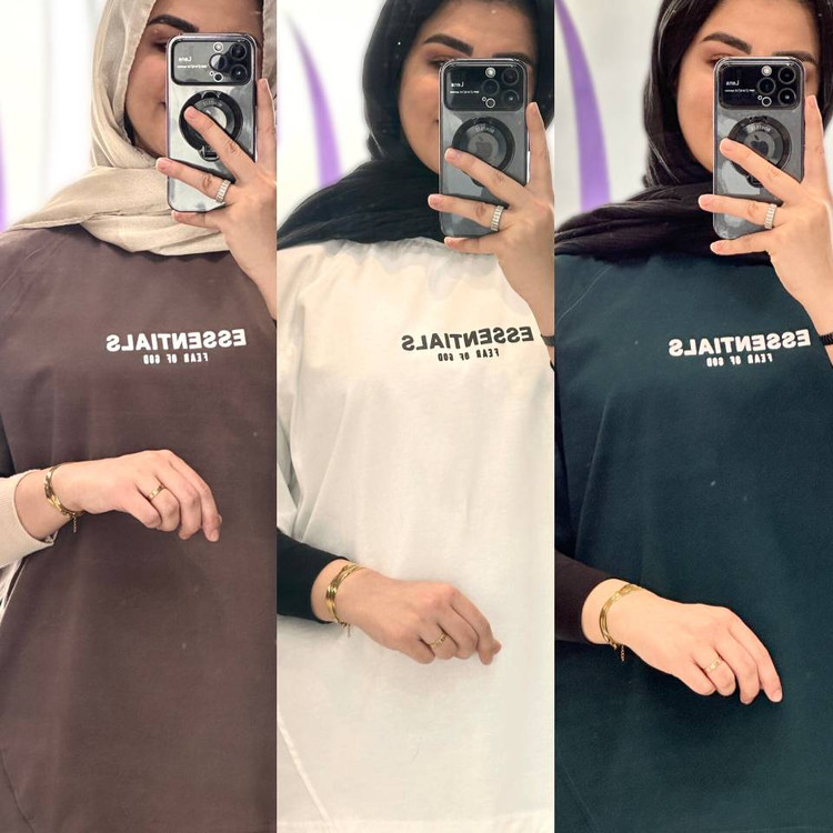 تیشرت کاپلی باکسی ماکان balenciaga رنگ سبز سفید و موکا Mrtavan
