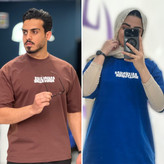 تیشرت کاپلی باکسی ماکان balenciaga رنگ ابی و قهوه ای Mrtavan
