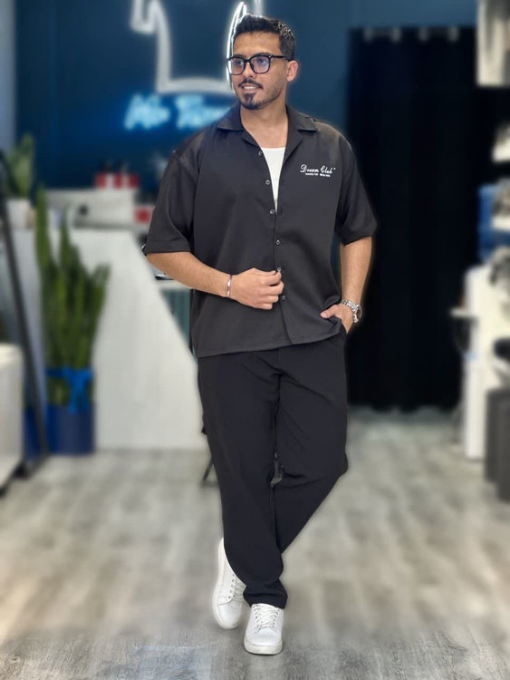 پیراهن مردانه باکسی dream club رنگ مشکی برند mrtavan