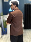 پیراهن مردانه باکسی dream club رنگ قهوه ای برند mrtavan