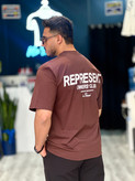 تیشرت کاپلی مردانه و زنانه باکسی | طرح Represent | پارچهتمامپنبه ویژه تابستان | باضمانت