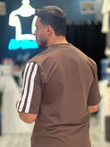 ست تیشرت شلوارمردانهGive up رنگ شکلاتی برند mrtavann