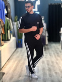 ست تیشرت شلوارمردانهGive up رنگ مشکی برند mrtavann