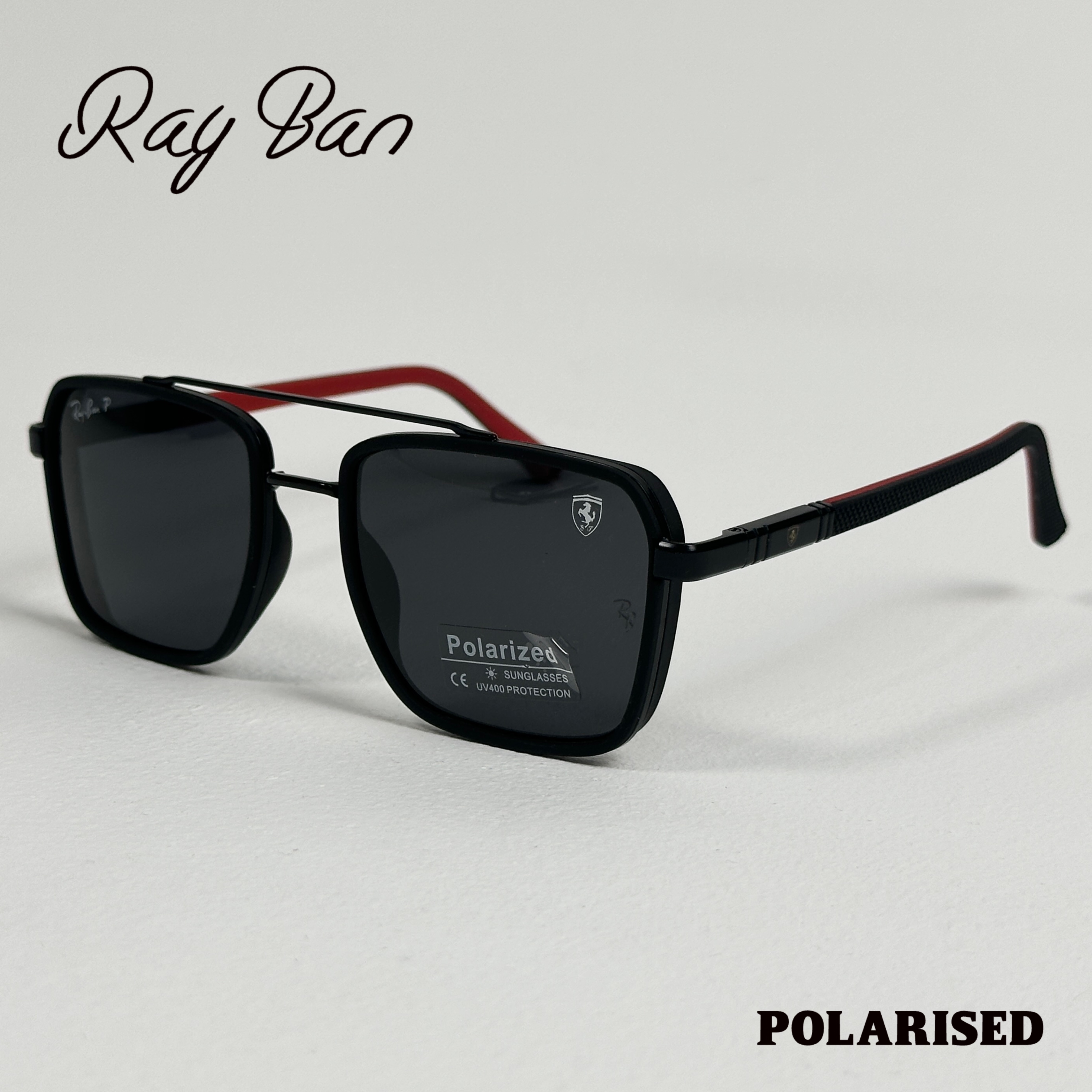 عینک آفتابی Ray Ban(ری بن) | پلاریزه | فریم‌مخمل پوش | Uv400 | مردانه و زنانه