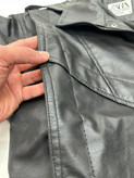 بایکر جکت چرم باکسی مردانه رنگ مشکی برندmr tavan